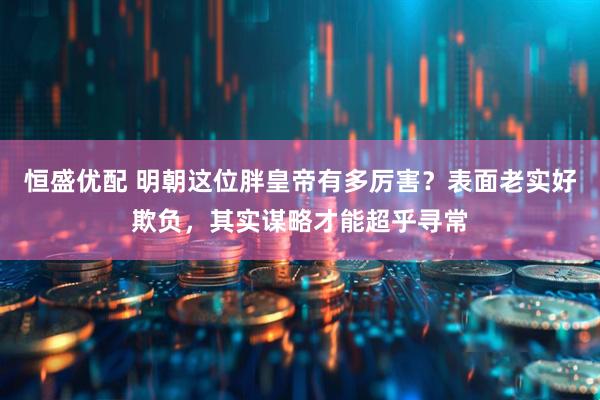 恒盛优配 明朝这位胖皇帝有多厉害？表面老实好欺负，其实谋略才能超乎寻常