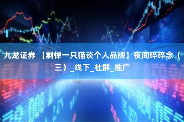 九龙证券 【剽悍一只猫谈个人品牌】夜间碎碎念（三）_线下_社群_推广